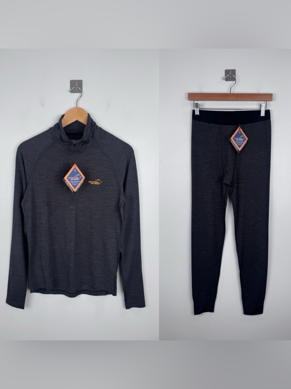 NWT Arrak Outdoor Men 2 Piece Baselayer Set Awesome Wool Tee & Pant Size Small